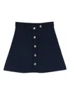 Sandro Short Ribbed Skirt With Press Studs In Black
