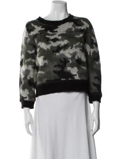 Pre-owned Sandro Printed Bateau Neckline Sweater In Multi