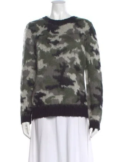Pre-owned Sandro Printed Bateau Neckline Sweater In Multi