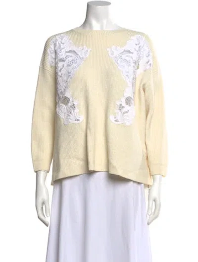 Pre-owned Sandro Printed Bateau Neckline Sweater In Neutral