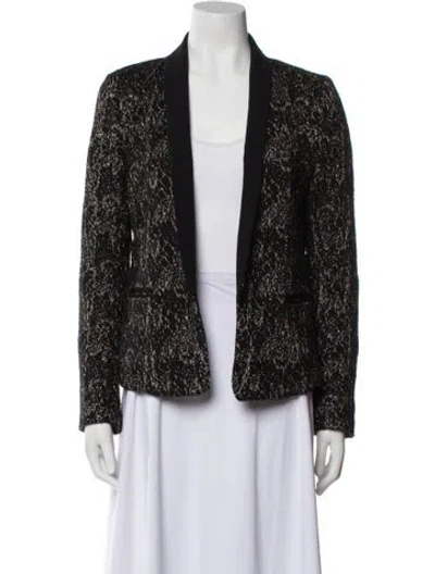Pre-owned Sandro Printed Blazer In Black