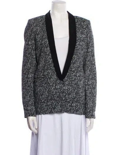 Pre-owned Sandro Printed Blazer In Gray