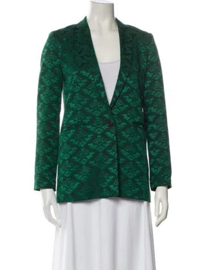 Pre-owned Sandro Printed Blazer In Green