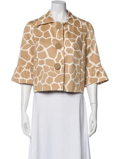 Pre-owned Sandro Printed Blazer In Neutral