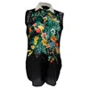 Sandro Printed Blouse In Black Polyamide In Black