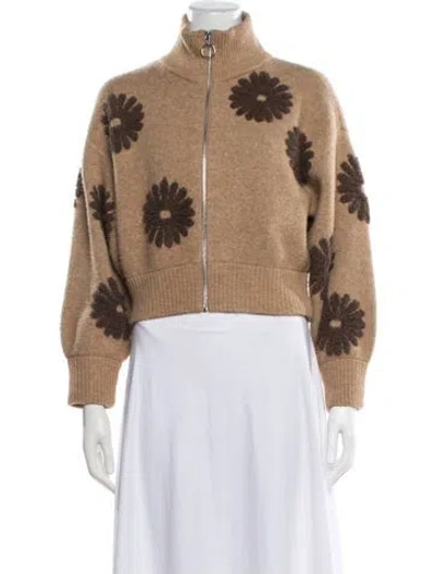 Pre-owned Sandro Printed Bomber Jacket In Brown