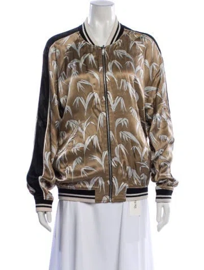 Pre-owned Sandro Printed Bomber Jacket In Neutral