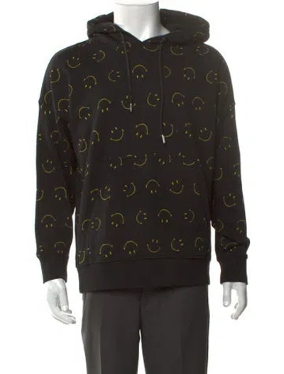 Pre-owned Sandro Printed Crew Neck Hoodie In Black
