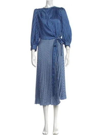Pre-owned Sandro Printed Crew Neck Jumpsuit In Blue