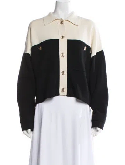 Pre-owned Sandro Printed Crew Neck Sweater In Black