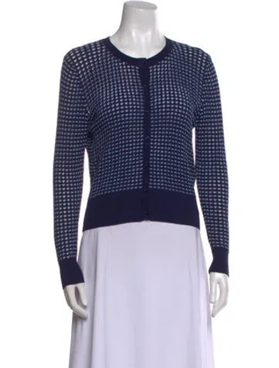 Pre-owned Sandro Printed Crew Neck Sweater In Blue