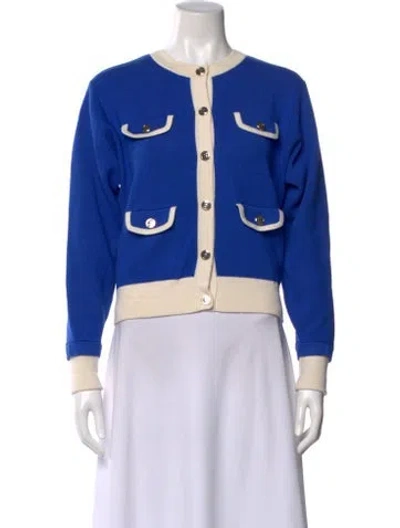 Pre-owned Sandro Printed Crew Neck Sweater In Blue