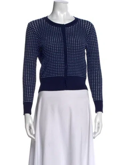Pre-owned Sandro Printed Crew Neck Sweater In Blue