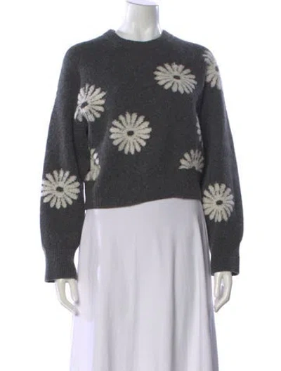 Pre-owned Sandro Printed Crew Neck Sweater In Gray