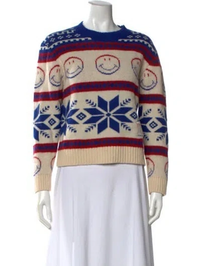 Pre-owned Sandro Printed Crew Neck Sweater In Multi