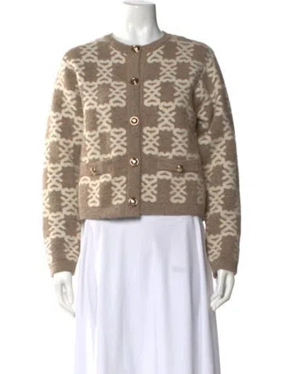 Pre-owned Sandro Printed Crew Neck Sweater In Neutral