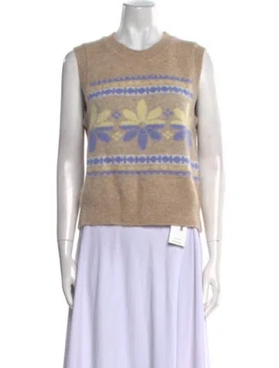 Pre-owned Sandro Printed Crew Neck Sweater In Neutral