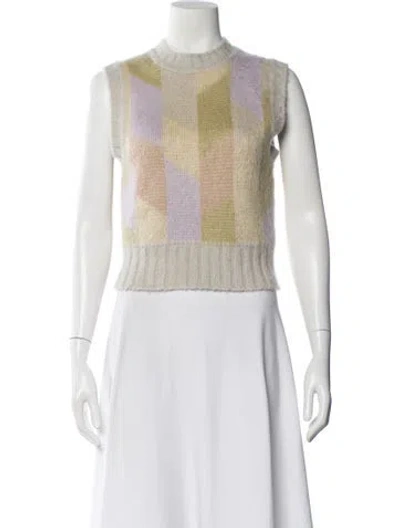Pre-owned Sandro Printed Crew Neck Sweater In Neutral