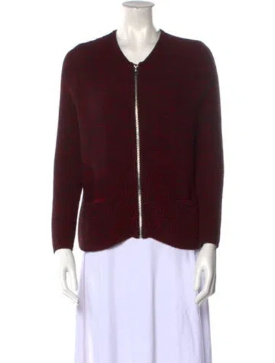 Pre-owned Sandro Printed Crew Neck Sweater In Red