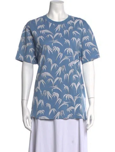 Pre-owned Sandro Printed Crew Neck T-shirt In Blue