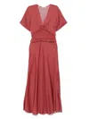 Sandro Laurana Ruffle Trim Dress In Red