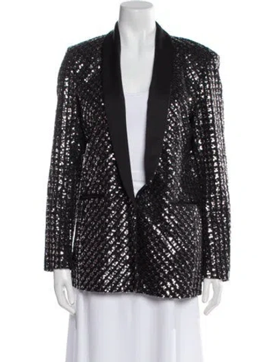 Pre-owned Sandro Printed Evening Jacket In Black