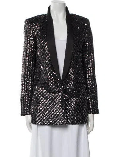 Pre-owned Sandro Printed Evening Jacket In Black