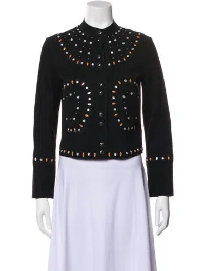 Pre-owned Sandro Printed Evening Jacket In Black