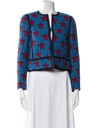 Pre-owned Sandro Printed Evening Jacket In Multi