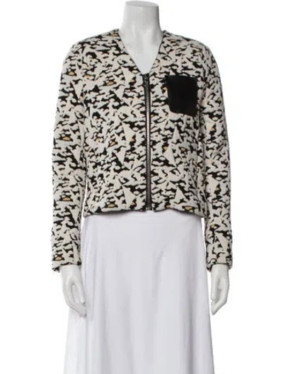 Pre-owned Sandro Printed Evening Jacket In Neutral
