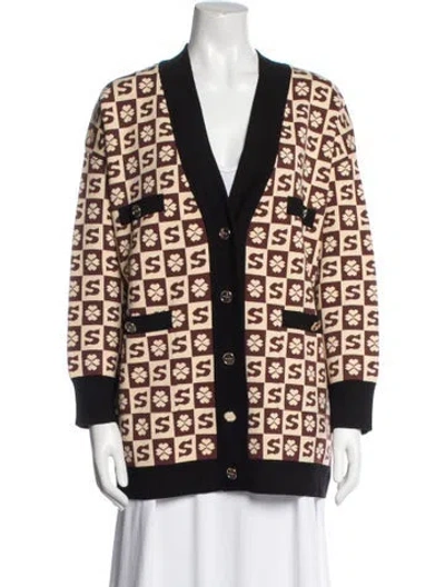 Pre-owned Sandro Printed Evening Jacket W/ Tags In Neutral