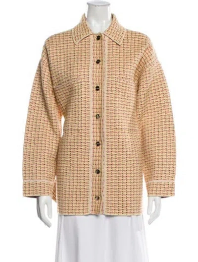 Pre-owned Sandro Printed Evening Jacket W/ Tags In Yellow