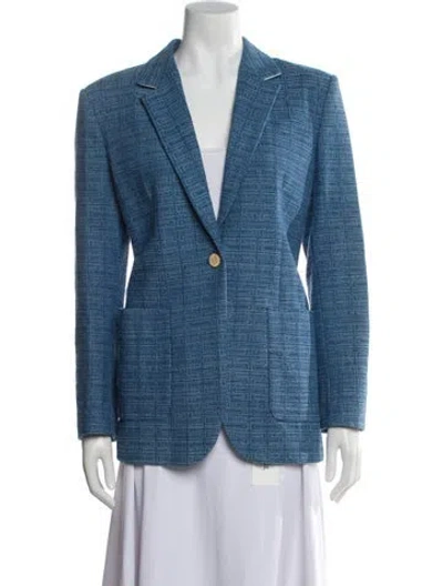 Pre-owned Sandro Printed Jacket In Blue