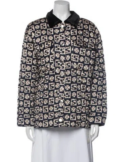 Pre-owned Sandro Printed Jacket In Neutral