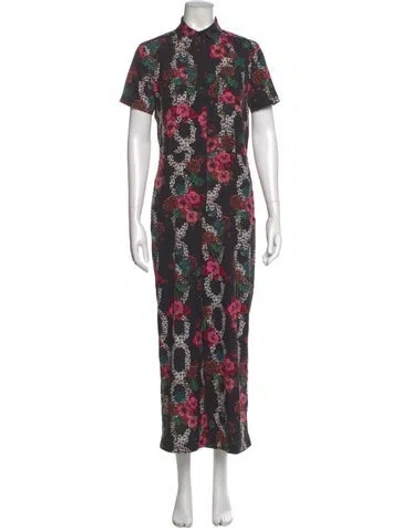 Pre-owned Sandro Printed Jumpsuit In Black