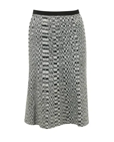 Sandro Printed Knee-length Skirt In Black Viscose