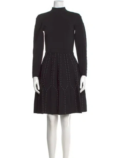Pre-owned Sandro Printed Knee-length Dress In Black