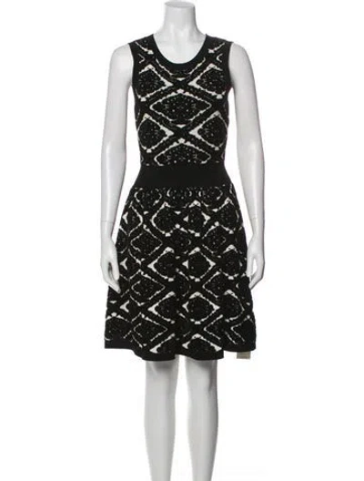 Pre-owned Sandro Printed Knee-length Dress In Black