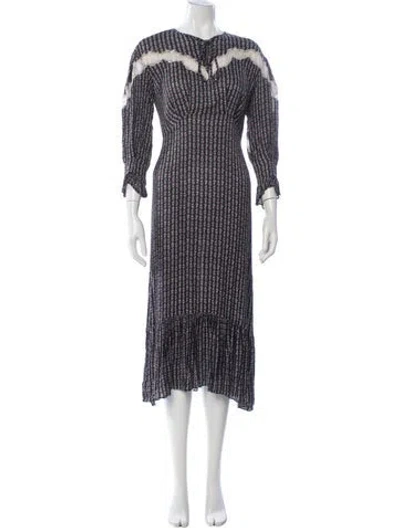 Pre-owned Sandro Printed Knee-length Dress In Black