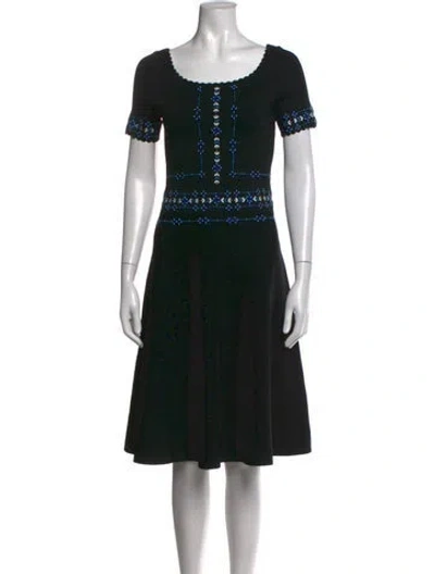 Pre-owned Sandro Printed Knee-length Dress In Black