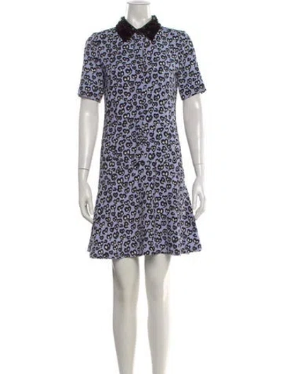 Pre-owned Sandro Printed Knee-length Dress In Blue