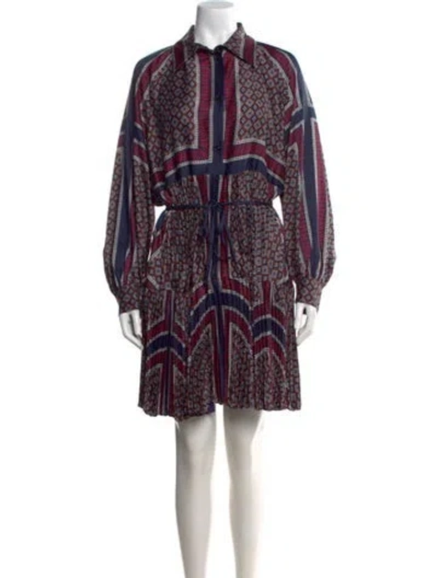 Pre-owned Sandro Printed Knee-length Dress W/ Tags In Multi