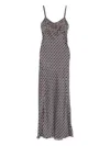 Sandro Printed Lace-up Maxi Dress In Brown