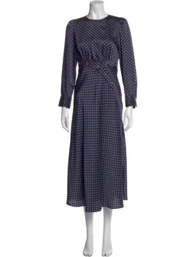 Pre-owned Sandro Printed Long Dress In Blue