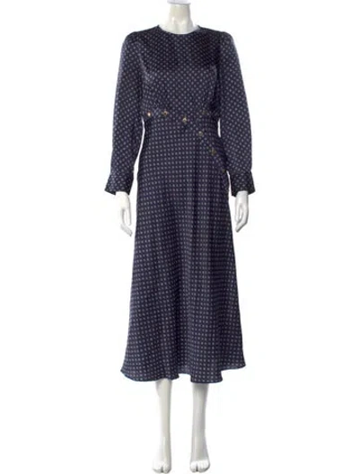 Pre-owned Sandro Printed Long Dress In Blue