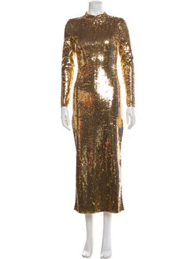 Pre-owned Sandro Printed Long Dress In Multi