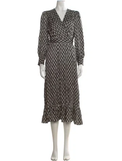 Pre-owned Sandro Printed Long Dress In Multi