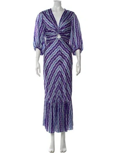 Pre-owned Sandro Printed Long Dress In Multi