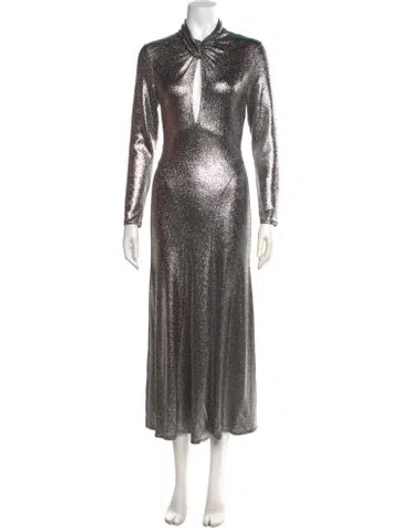 Pre-owned Sandro Printed Long Dress W/ Tags