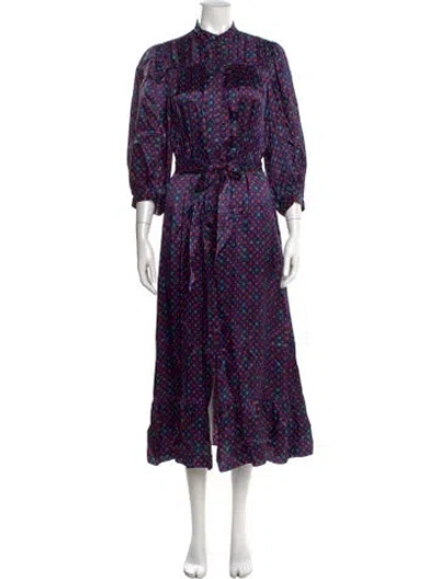 Pre-owned Sandro Printed Long Dress W/ Tags In Multi